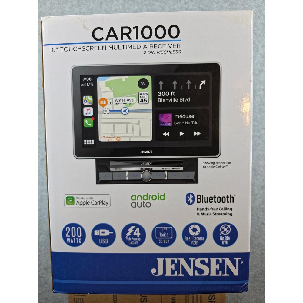 Jensen CAR1000 10.1 Inch Touchscreen Multimedia Receiver CarPlay Android Auto